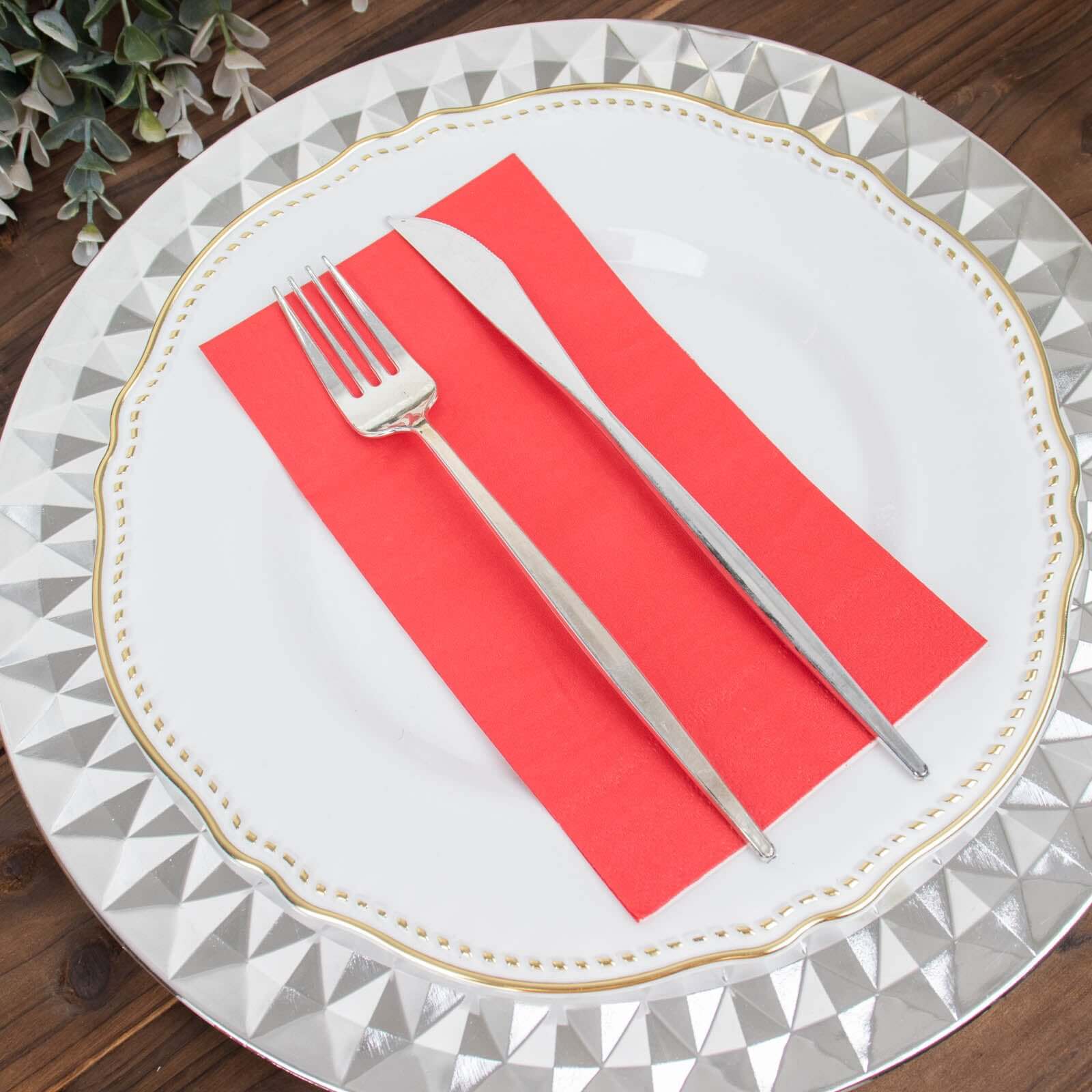 50-Pack Paper Napkins Soft Red - Disposable 2-Ply Cocktail and Beverage Napkins for Weddings
