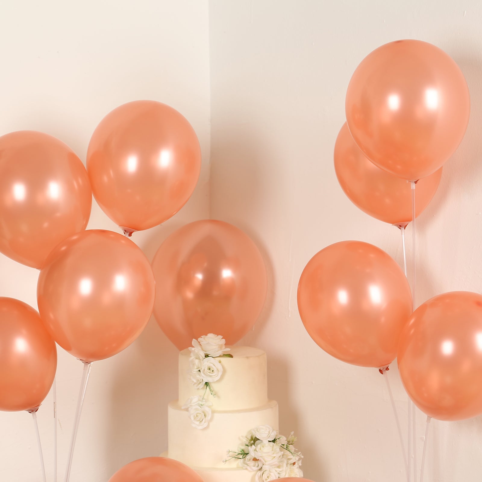 50 Pack Rose Gold Biodegradable Balloons, 12" Thickened Extra Strong Eco-friendly Latex Helium Party Balloons