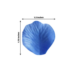 500-Pack Rose Petals Round Design Royal Blue Silk Confetti - Decorative Scatters for Tables and Floors