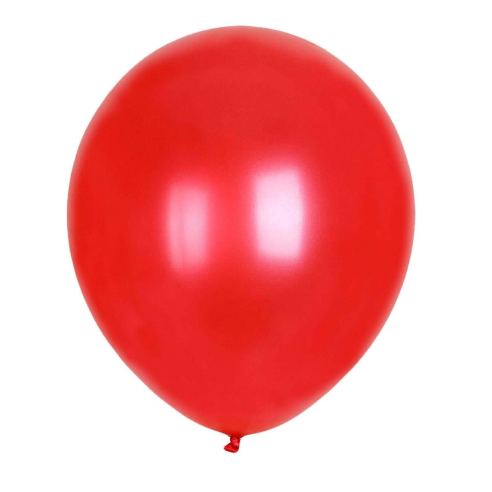 25 Pack | 12" Shiny Pearl Red Latex Helium, Air or Water Balloons