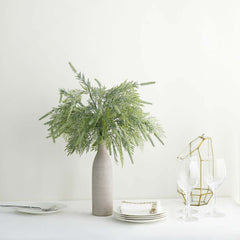 2 Bushes 15" Artificial Sagebrush Fern Stems, Indoor Faux Plants
