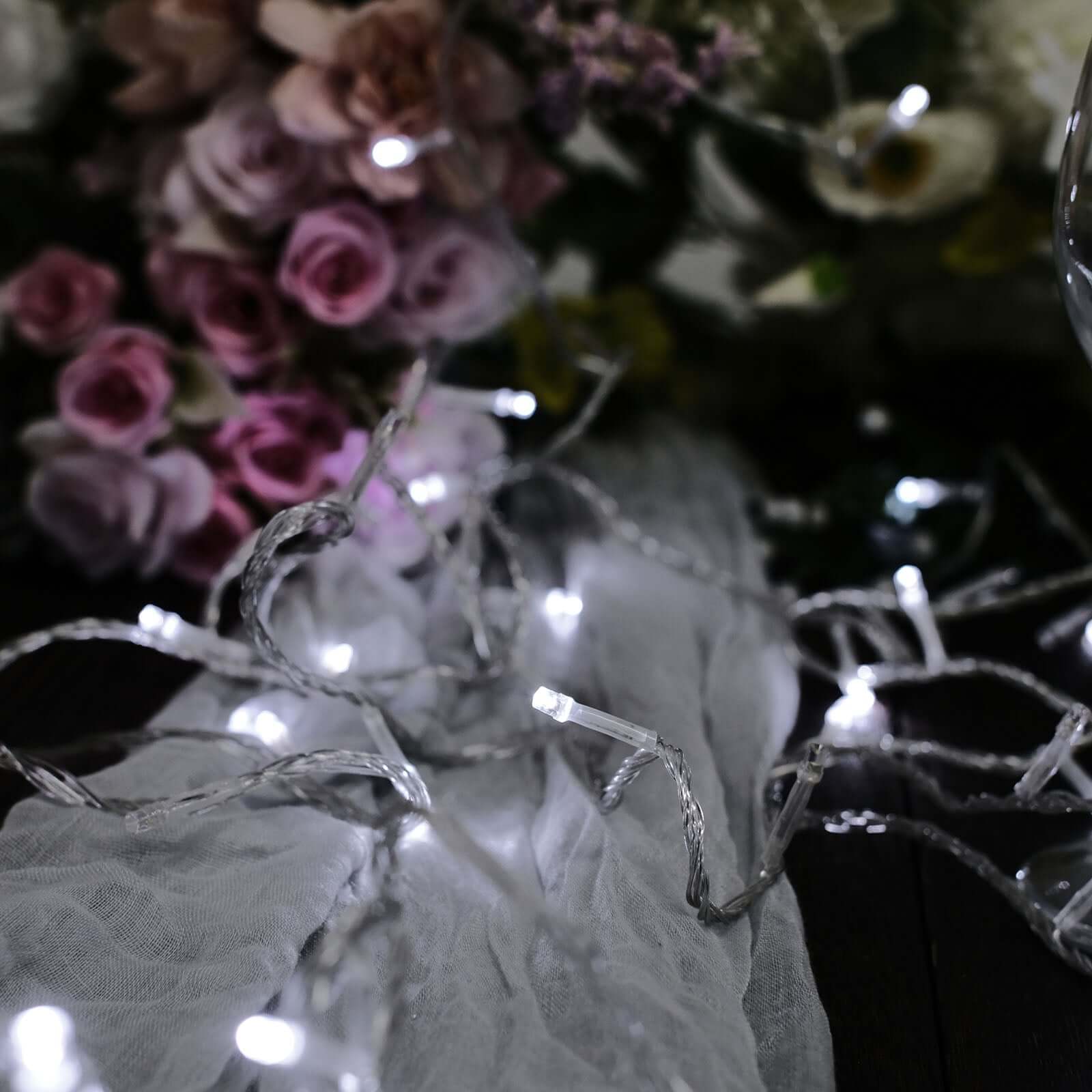 30ft Cool White 100 LED Connectable String Lights, 120V Fairy Lights