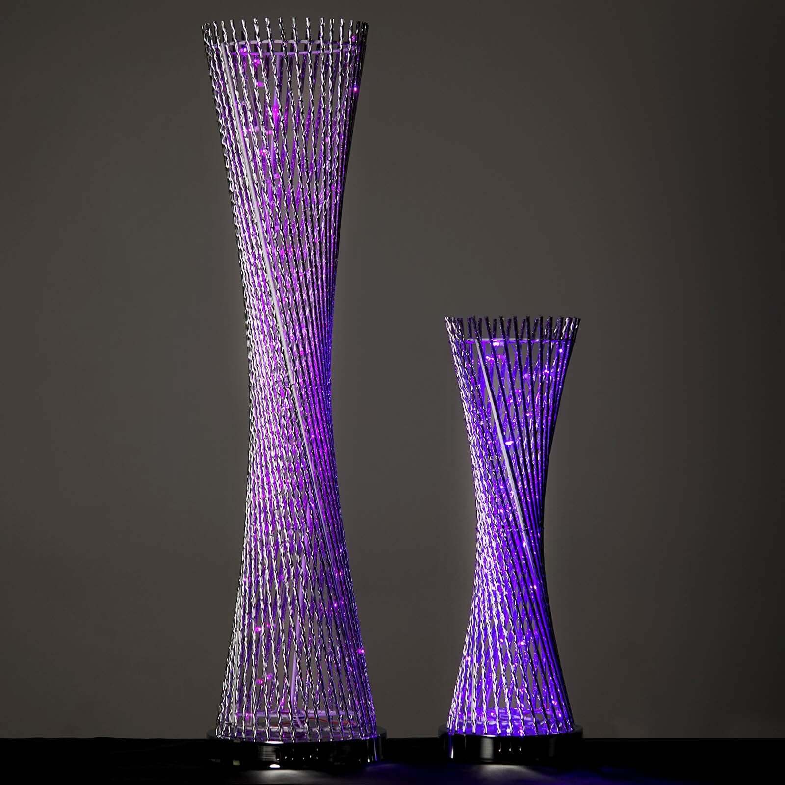2ft Color Changing LED Spiral Metal Tower Columns LED Lamp, Night Light Wedding Centerpiece