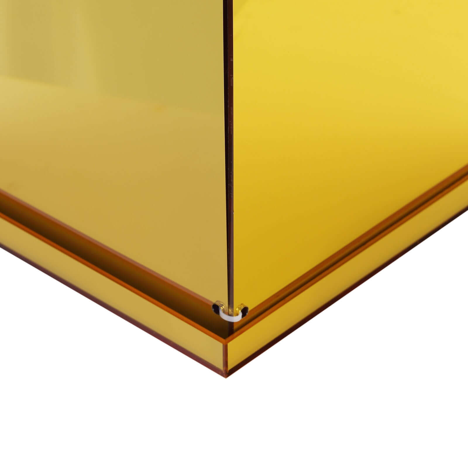 40" Floor Standing Gold Mirror Finish Acrylic Display Box, Pedestal Riser with Interchangeable Lid and Base