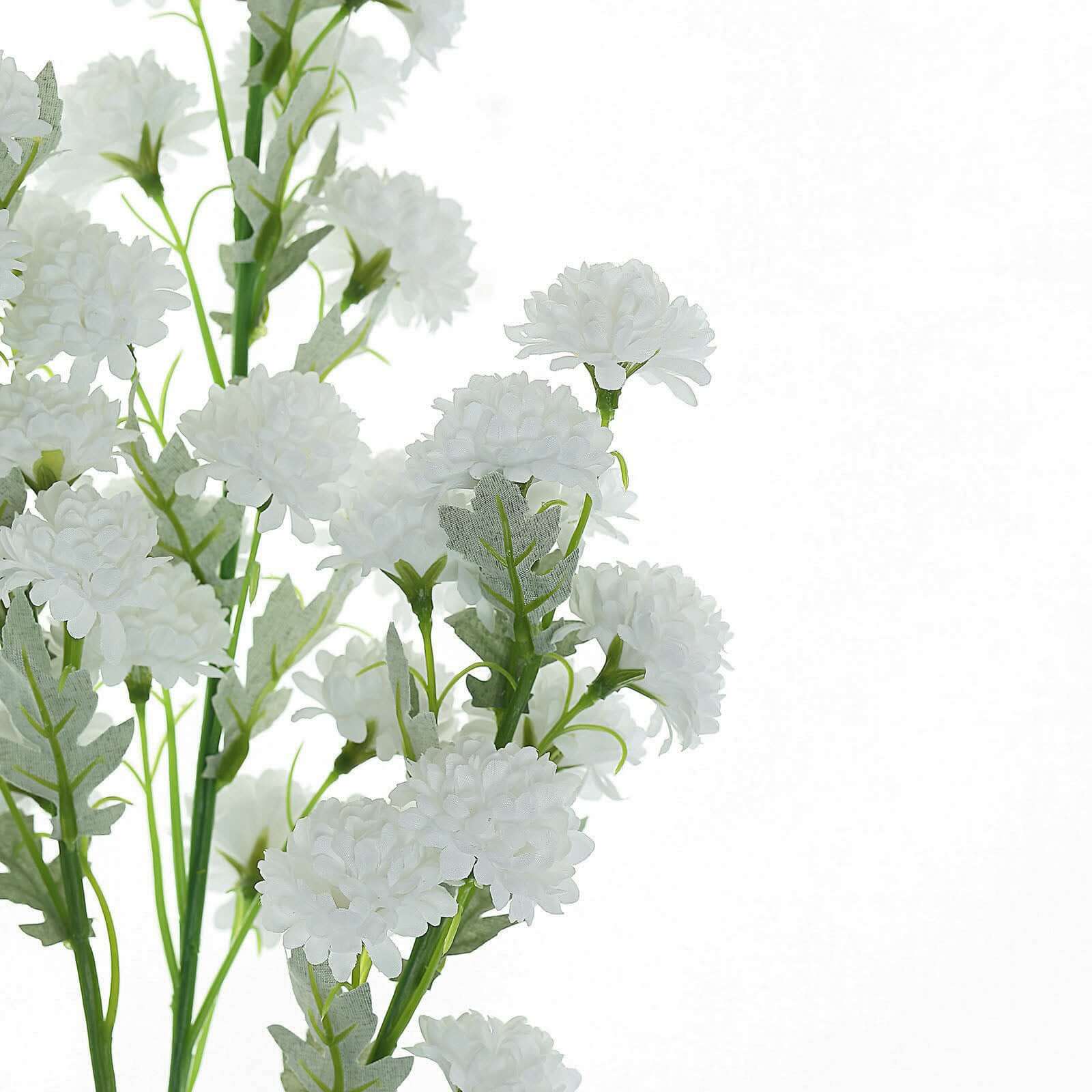 2 Bushes 33" White Artificial Silk Chrysanthemum Mum Flower Bouquets