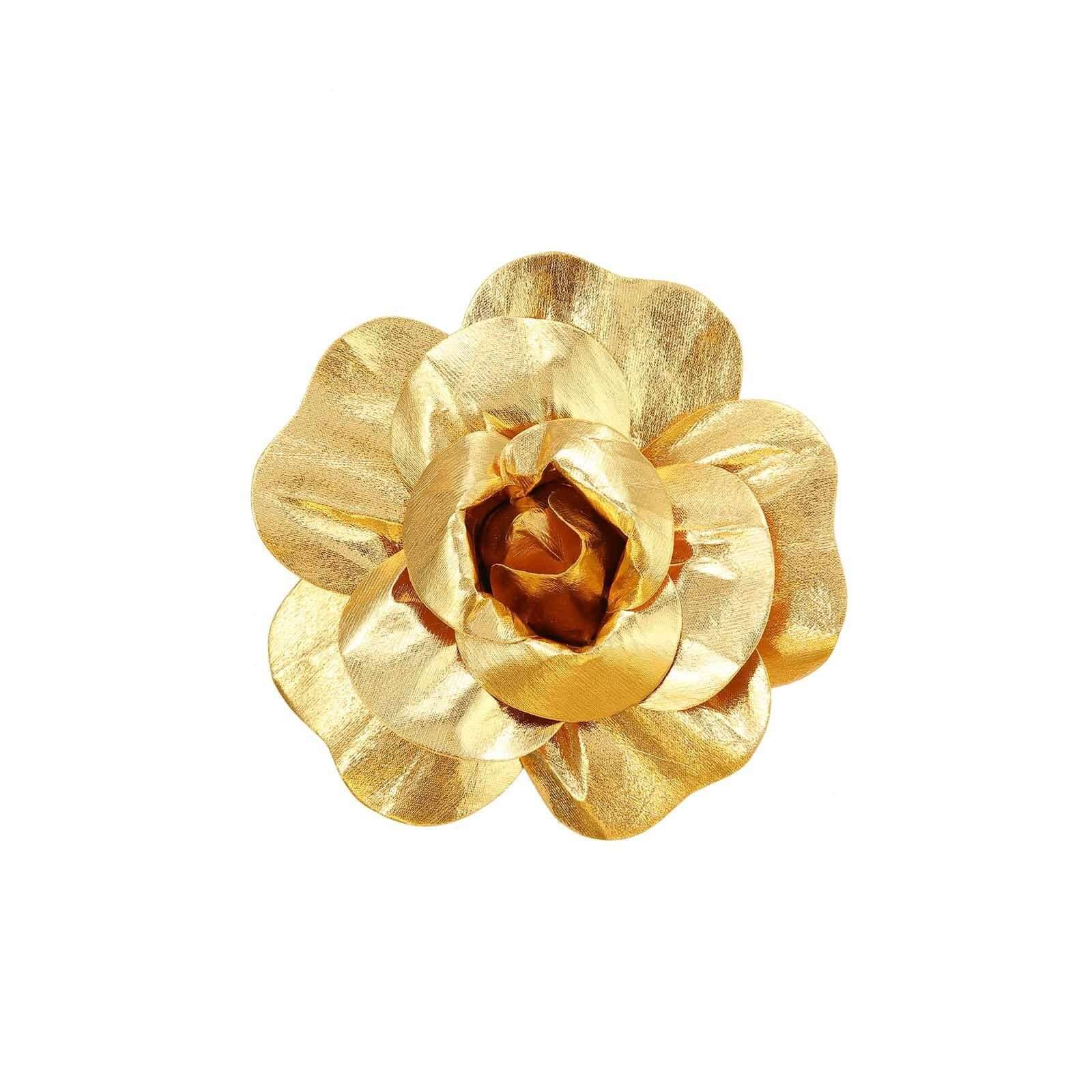 6 Pack 8" Metallic Gold Real Touch Artificial Foam DIY Craft Roses