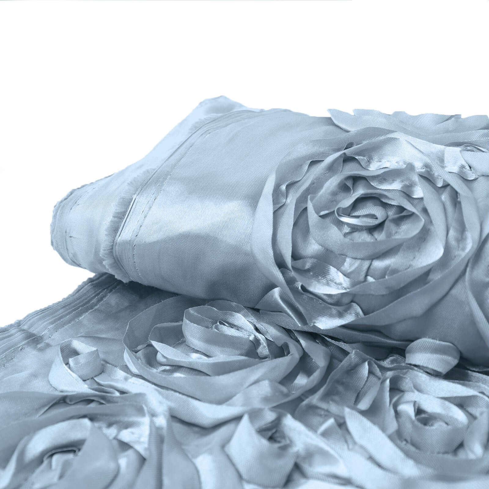 54"x4yd Dusty Blue Satin Rosette Fabric By The Bolt, DIY Craft Fabric Roll