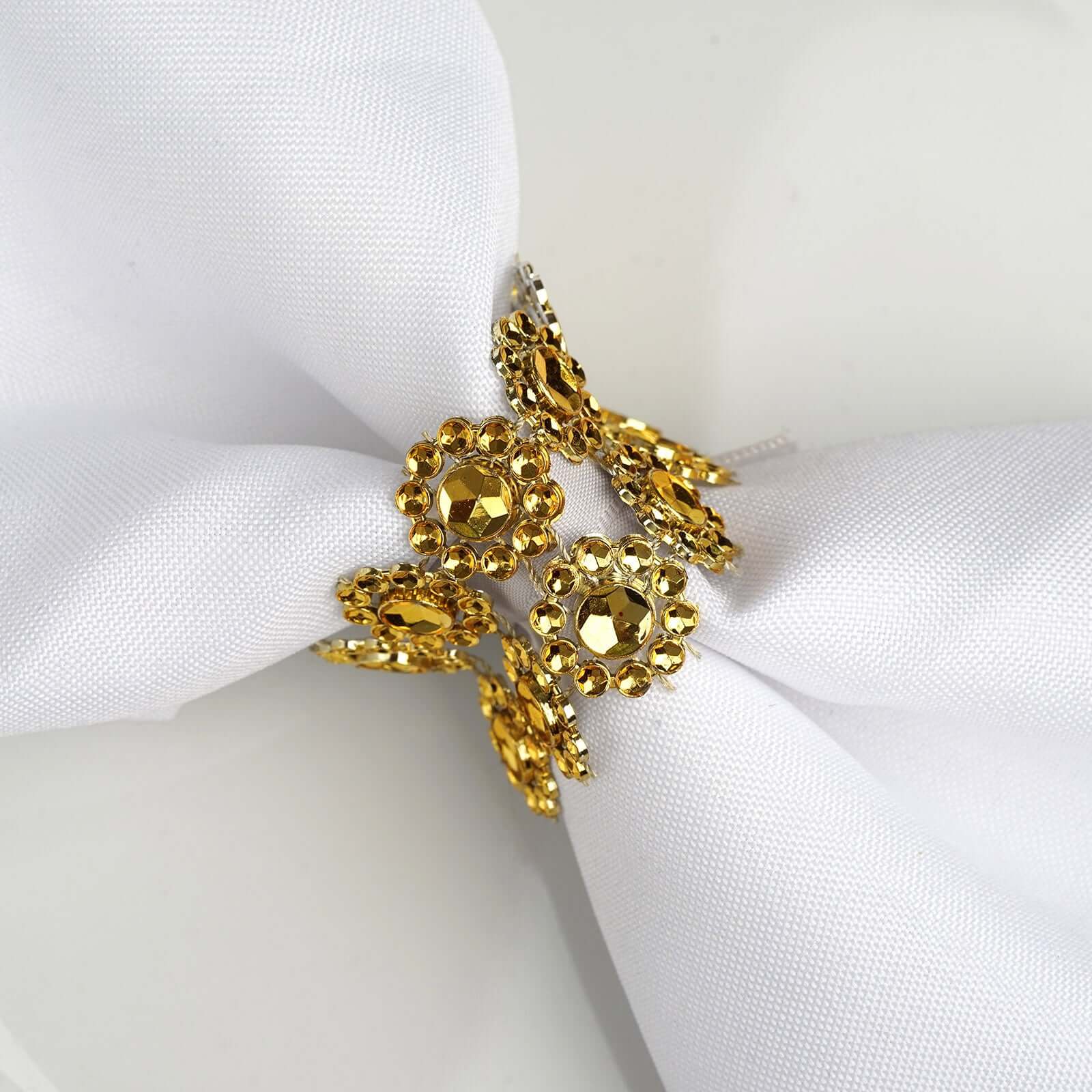 4"x10 Yards Gold Fleur Diamond Rhinestone Ribbon Wrap Roll, DIY Craft Ribbon