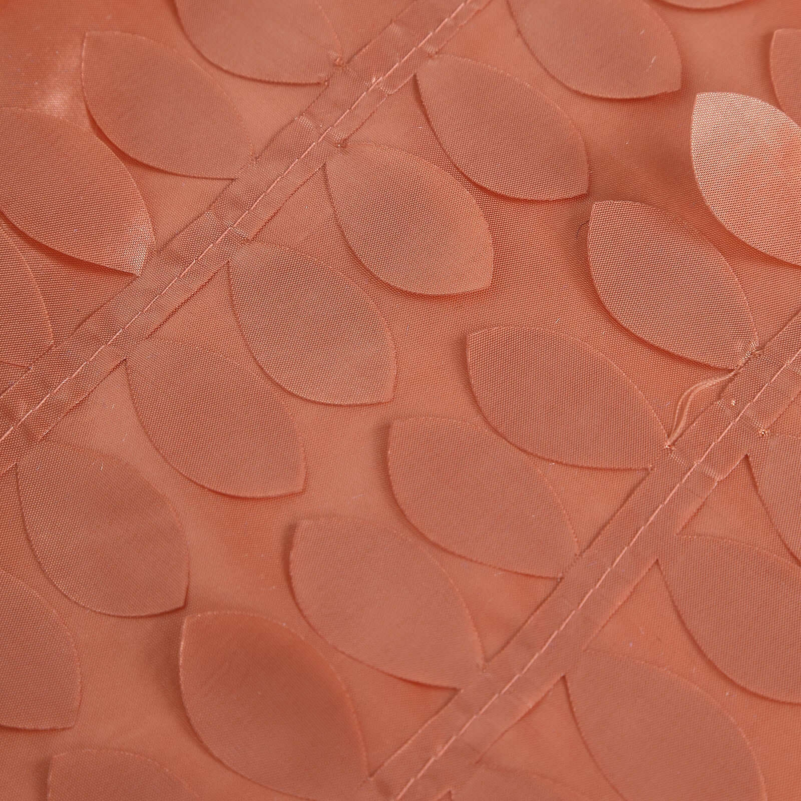Taffeta 120" Round Tablecloth Terracotta (Rust) Leaf | 3D Leaf Petal Design Seamless Table Cover