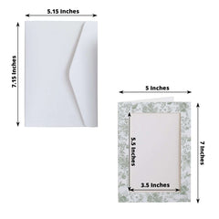 25-Pack Thank You Cards White Sage Green French Toile Design with Envelopes - Picture Insert Invitation Cards for Parties & Milestones 3.5"x5.5"