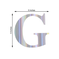 4 Pack 5" Iridescent Alphabet Stickers Banner, Customizable Stick on Letters - G