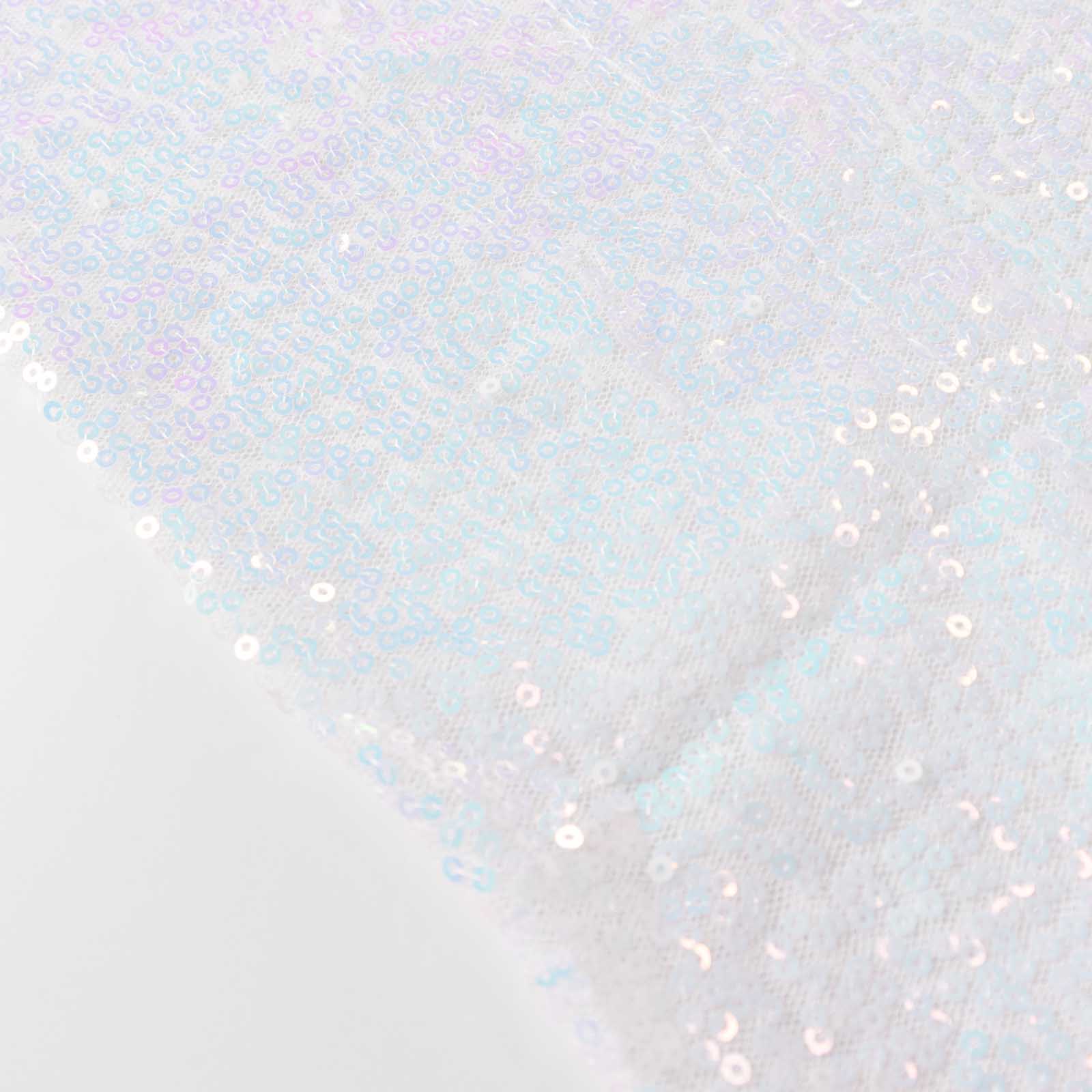 2 Pack Iridescent Blue Sequin Event Curtain Drapes with Rod Pockets, Seamless Backdrop Event Panels - 8ftx2ft