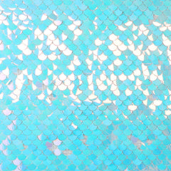 24sq.ft Shiny Iridescent Blue Sequin Shimmer Wall Photo Backdrop with Mermaid Scales Pattern, Party Wall Art Décor Panels - 24 Panels