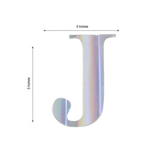 4 Pack 5" Iridescent Alphabet Stickers Banner, Customizable Stick on Letters - J