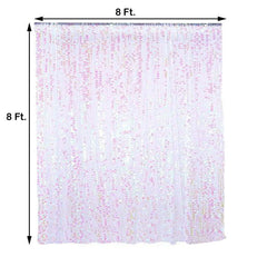 8ftx8ft Iridescent Big Payette Sequin Event Curtain Drapes, Backdrop Event Panel