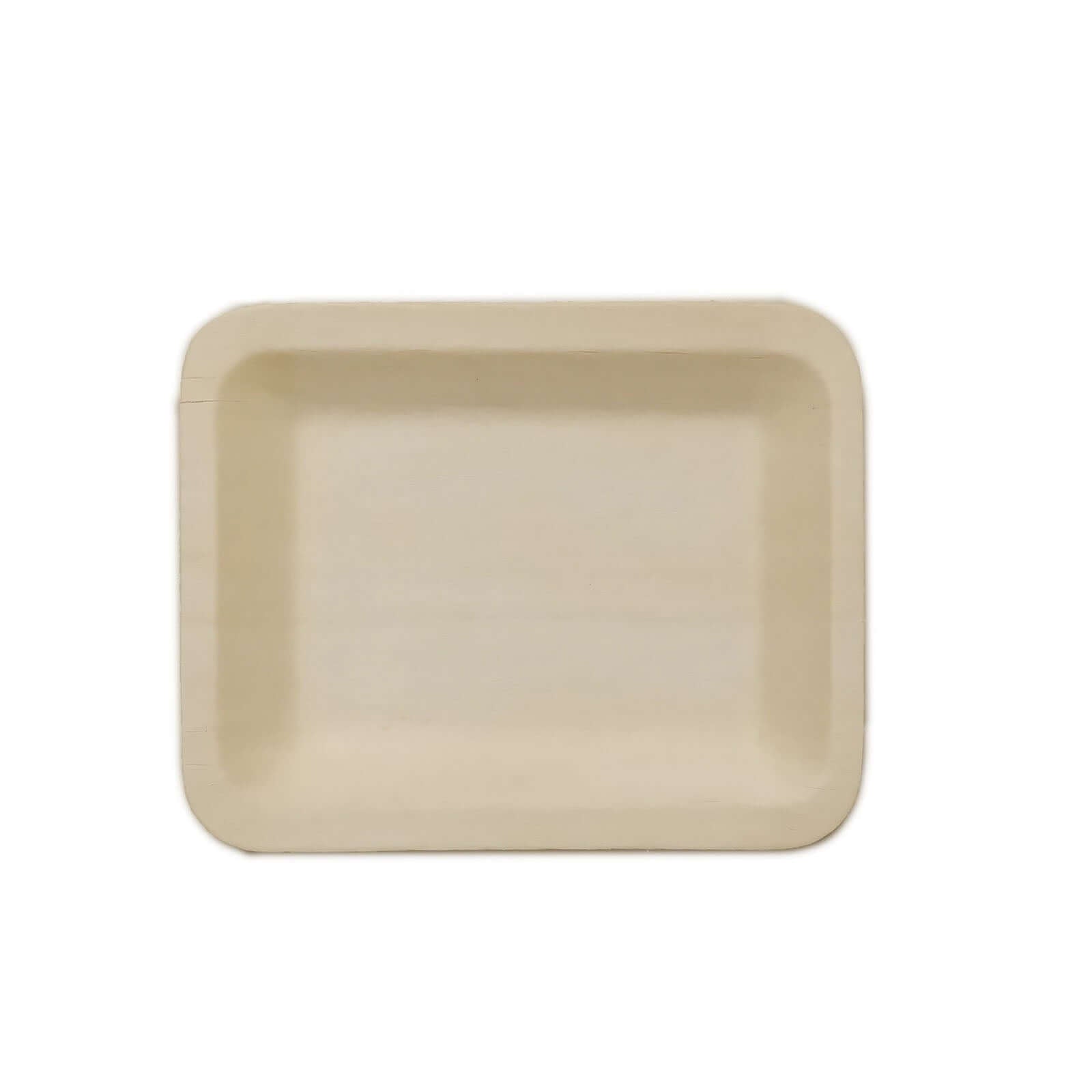 25-Pack Birchwood 4"x5" Rectangle Dessert Plates - Natural Eco Friendly Wooden Disposable Plates for Farmhouse-Style Events, Parties & Gatherings