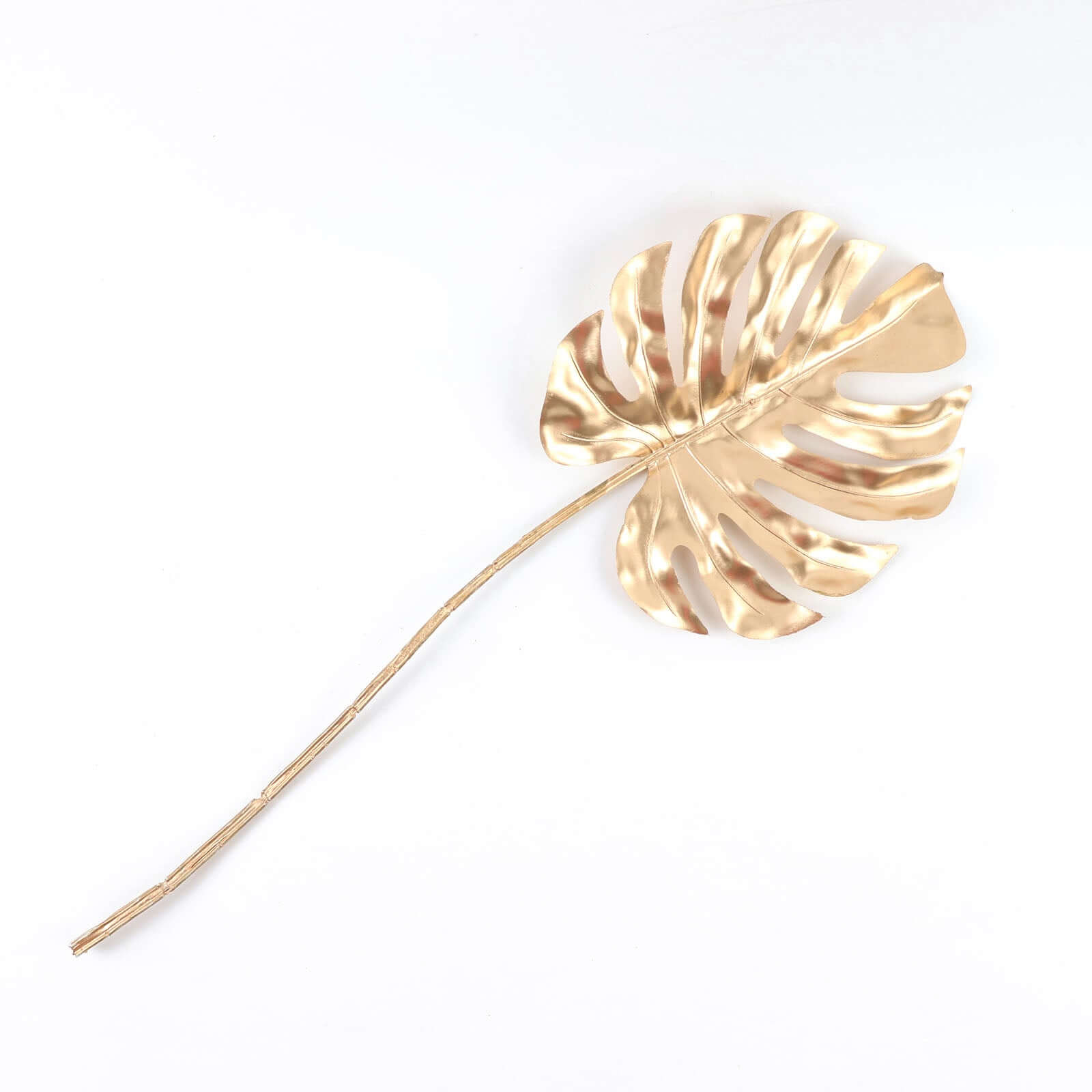3 Pack 29" Metallic Gold Artificial Monstera Leaf Stems, Faux Palm Leaves, Tropical Floral Arrangements, Faux Plant Vase Filler