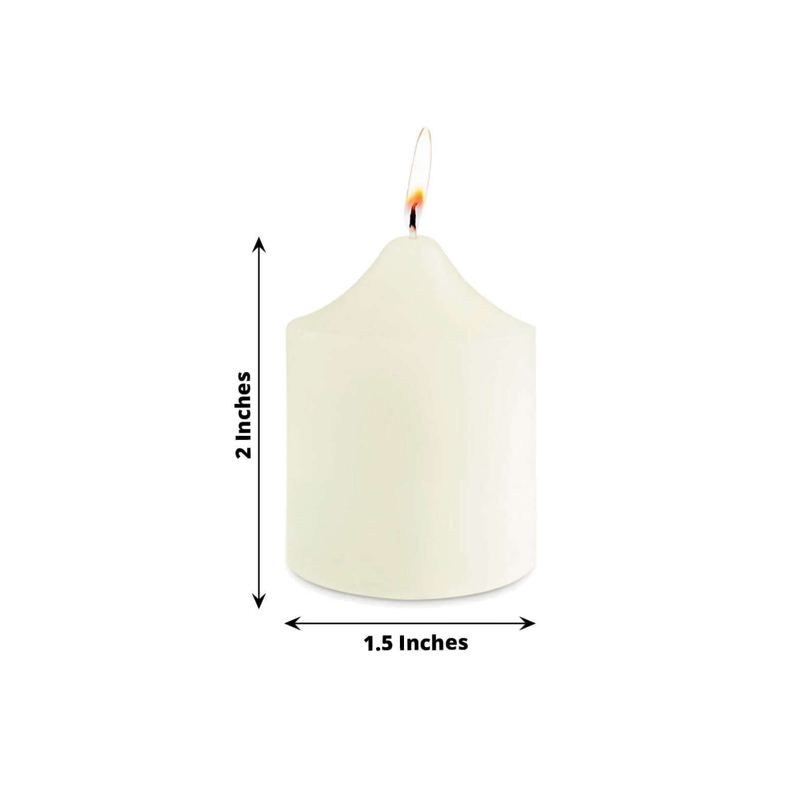 12-Pack Votive Candles Mini Design Ivory - Multi-Purpose Candle Decor for Events 2"