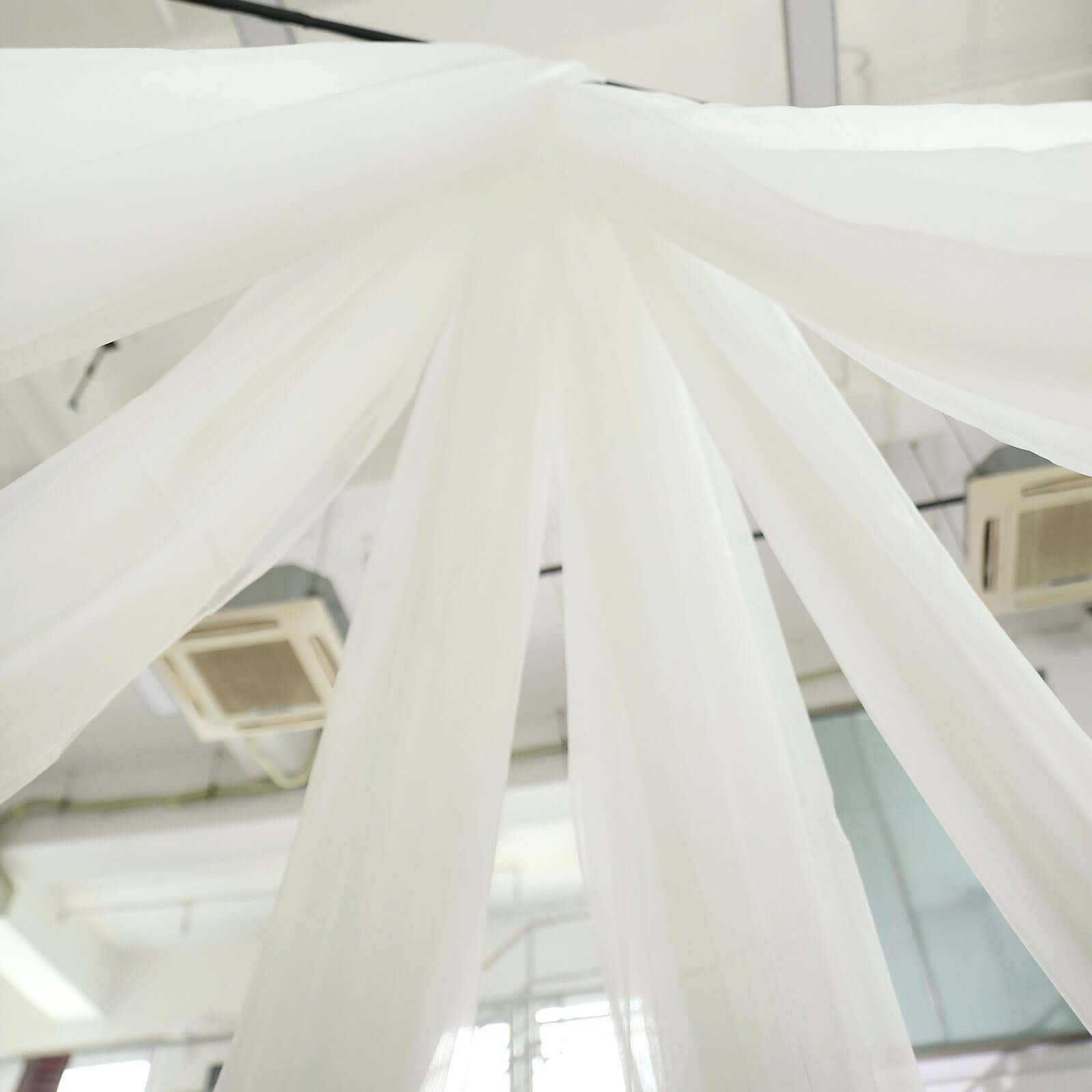 10ftx40ft Ivory Sheer Ceiling Drape Curtain Panels Durable Flame Resistant Fabric