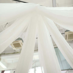 10ftx40ft Ivory Sheer Ceiling Drape Curtain Panels Durable Flame Resistant Fabric