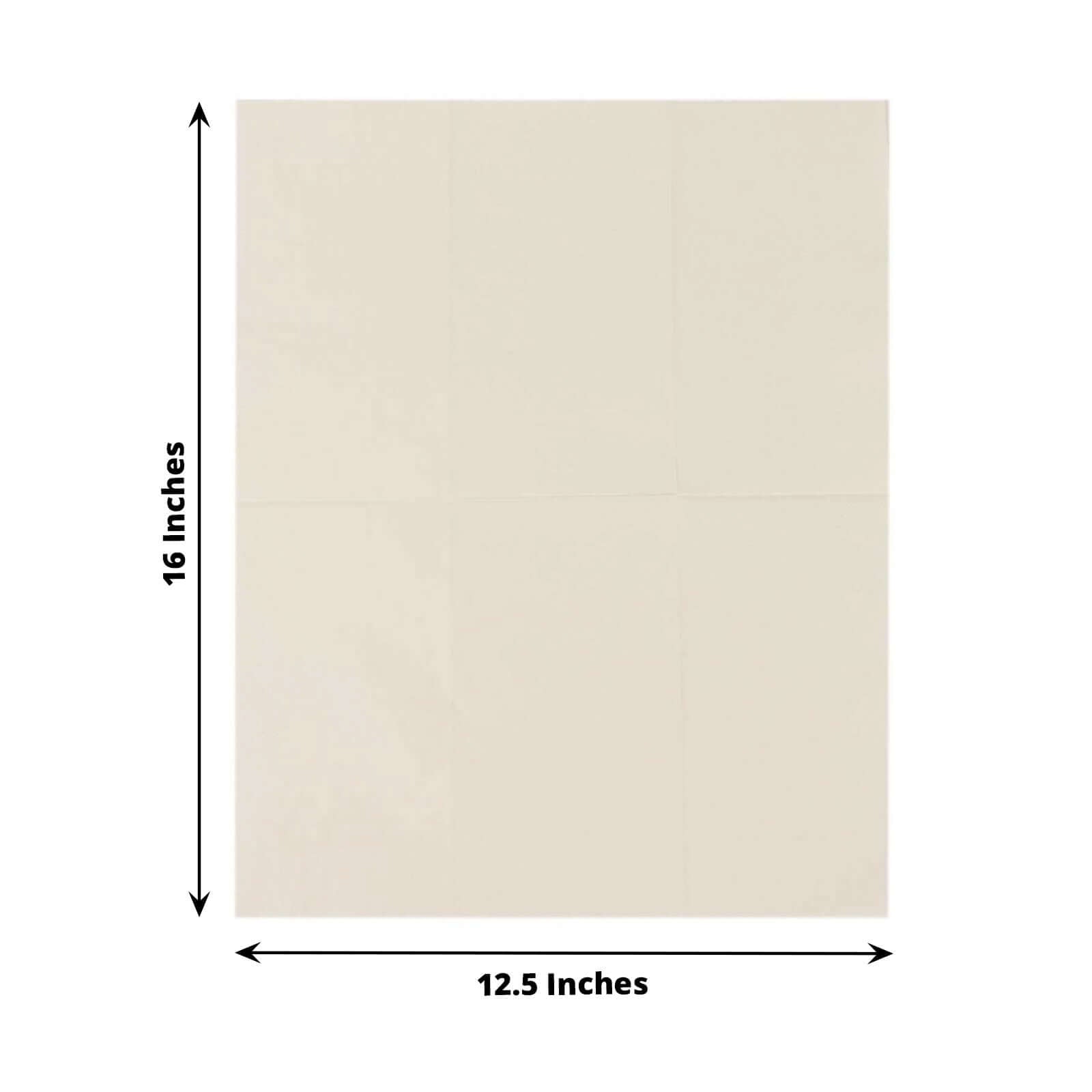 50-Pack Paper Napkins Soft Ivory - Disposable 2-Ply Cocktail and Beverage Napkins for Weddings