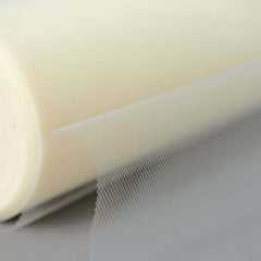 12"x100 Yards Ivory Tulle Fabric Bolt, Sheer Fabric Spool Roll For Crafts
