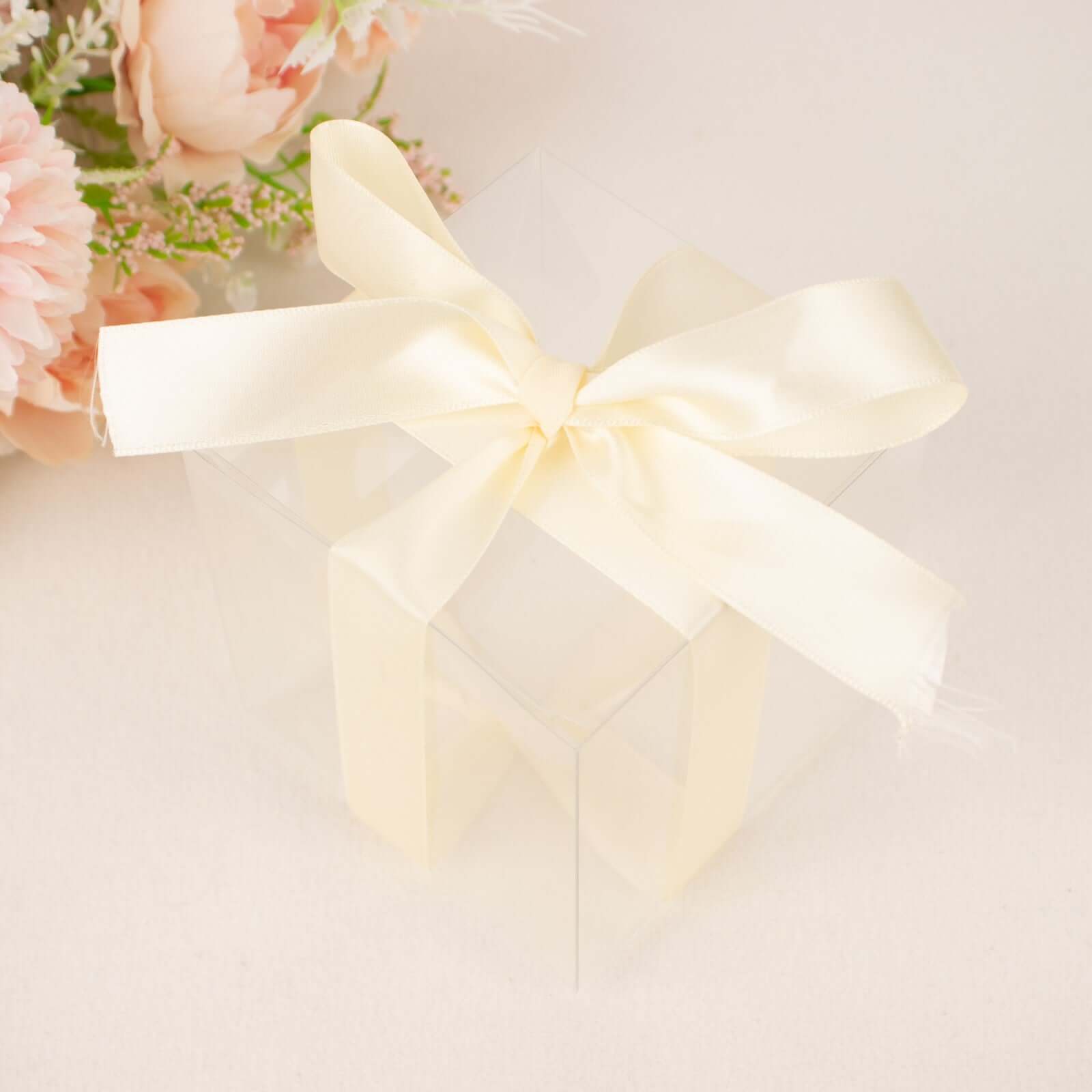 100 Yards 7 8" Ivory Single Face Decorative Satin Ribbon