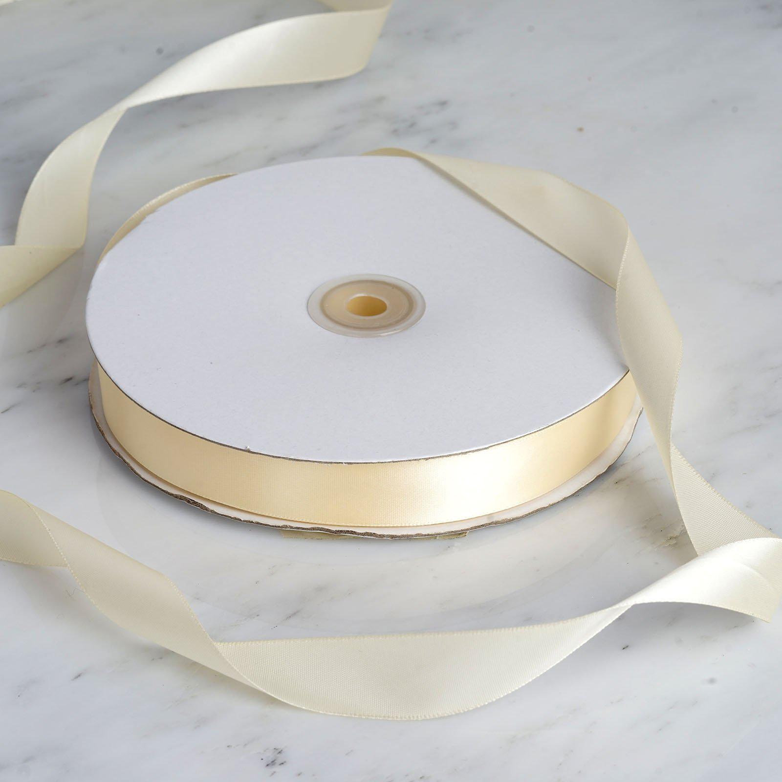 100 Yards 7 8" Ivory Single Face Decorative Satin Ribbon