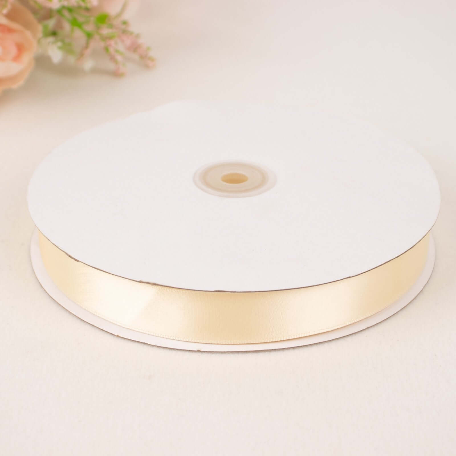 100 Yards 7 8" Ivory Single Face Decorative Satin Ribbon