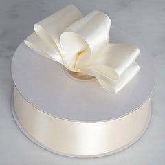50 Yards 1.5" Ivory Single Face Decorative Satin Ribbon