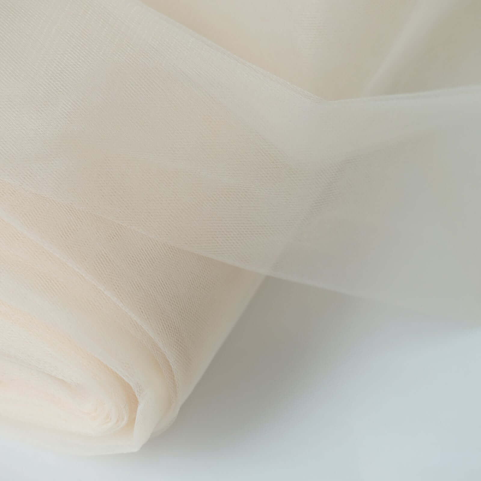 108"x50 Yards Ivory Tulle Fabric Bolt, DIY Craft Fabric Roll