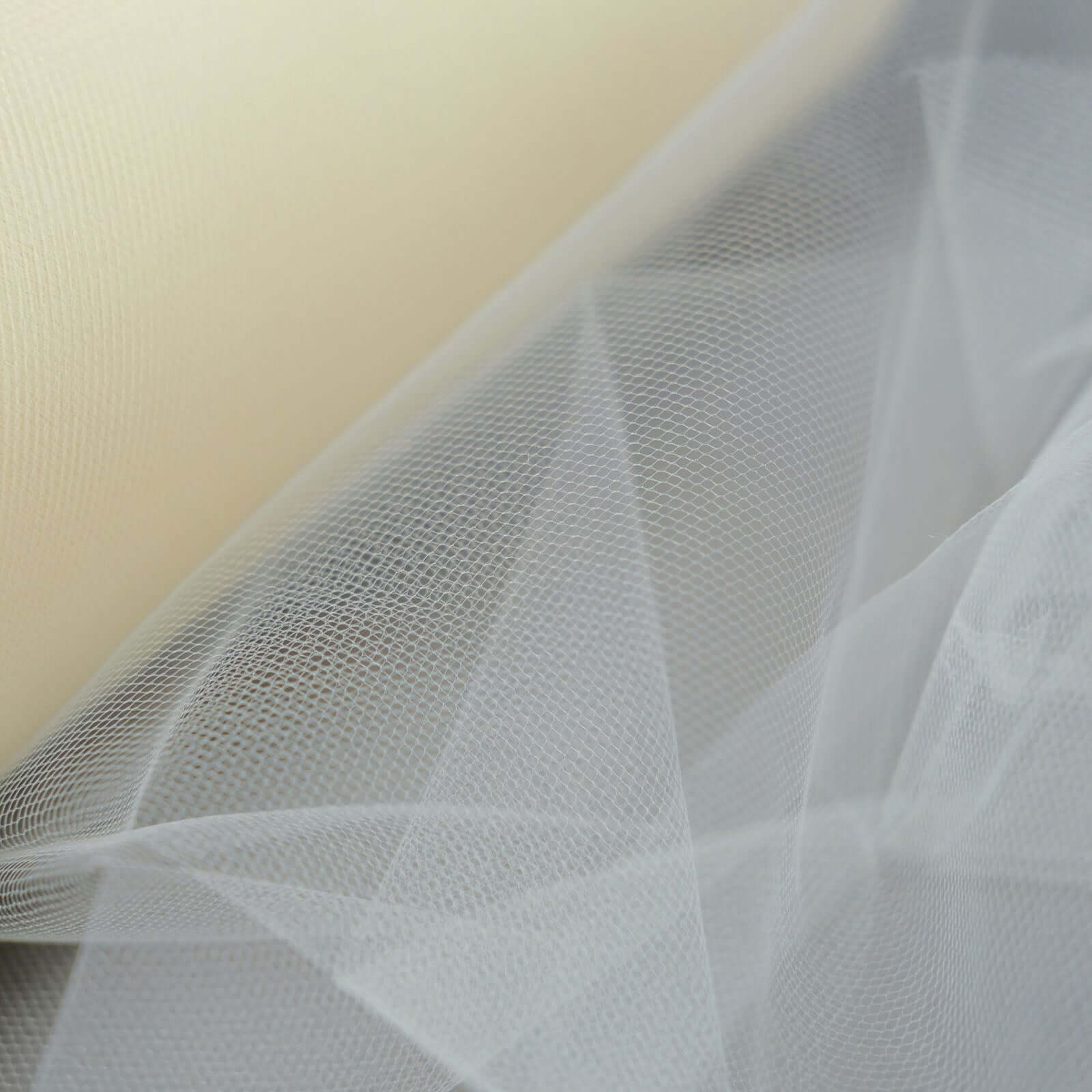 12"x100 Yards Ivory Tulle Fabric Bolt, Sheer Fabric Spool Roll For Crafts