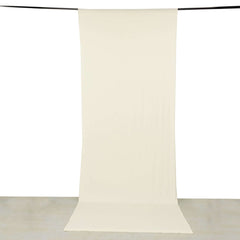 Ivory 4-Way Stretch Spandex Event Curtain Drapes, Wrinkle Free Backdrop Event Panel with Rod Pockets - 5ftx14ft