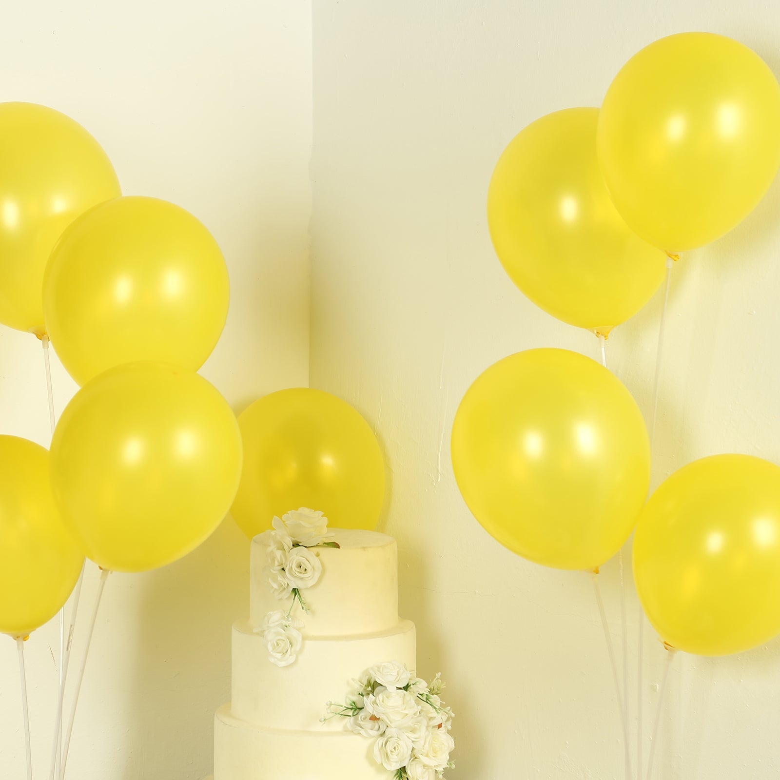 50 Pack Yellow Biodegradable Balloons, 12" Thickened Extra Strong Eco-friendly Latex Helium Party Balloons