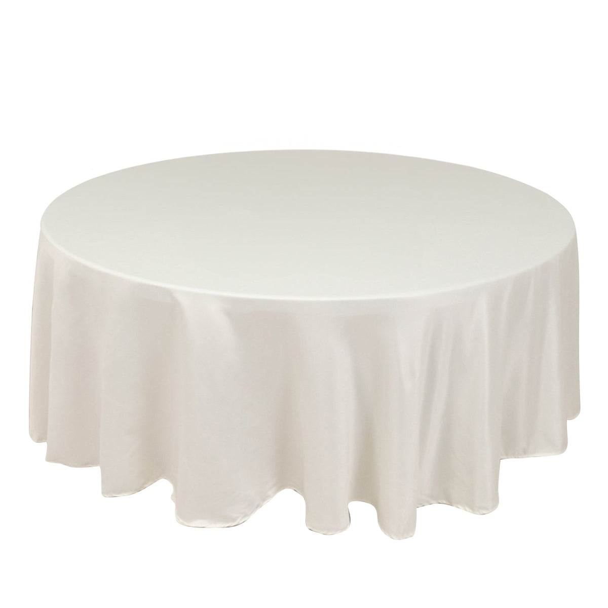 Lamour Satin 108" Round Tablecloth Ivory - Durable & Silk-Like Table Cover