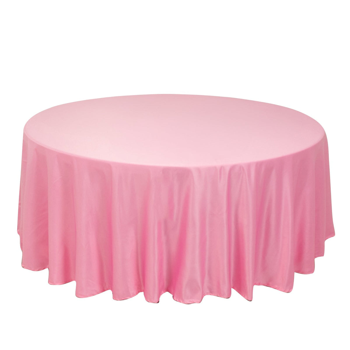 Lamour Satin 108" Round Tablecloth Pink - Durable & Silk-Like Table Cover