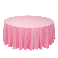 Lamour Satin 108" Round Tablecloth Pink - Durable & Silk-Like Table Cover