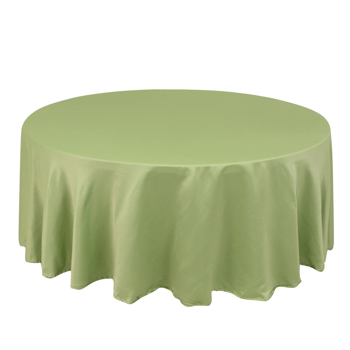 Lamour Satin 108" Round Tablecloth Sage Green - Durable & Silk-Like Table Cover