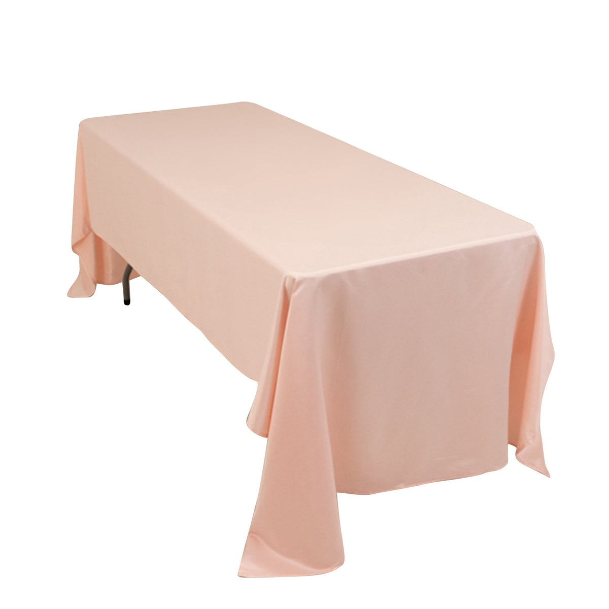 Lamour Satin 60"x126" Rectangle Tablecloth Blush - Soft & Silk-Like Table Cover