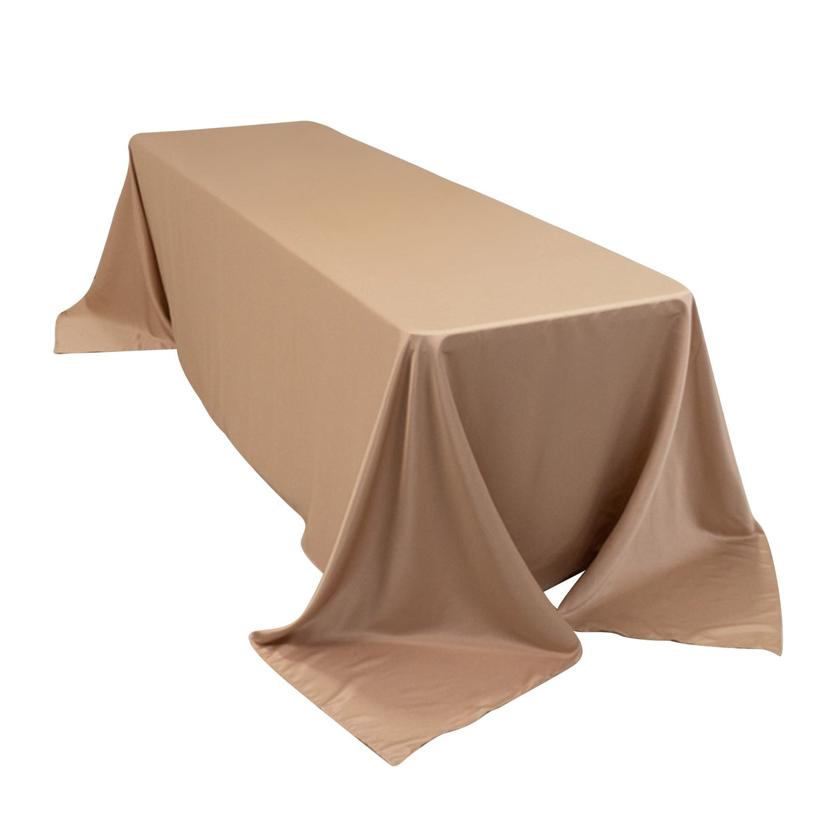 Lamour Satin 90"x156" Rectangle Tablecloth Nude - Luxurious, Soft Seamless Table Cover