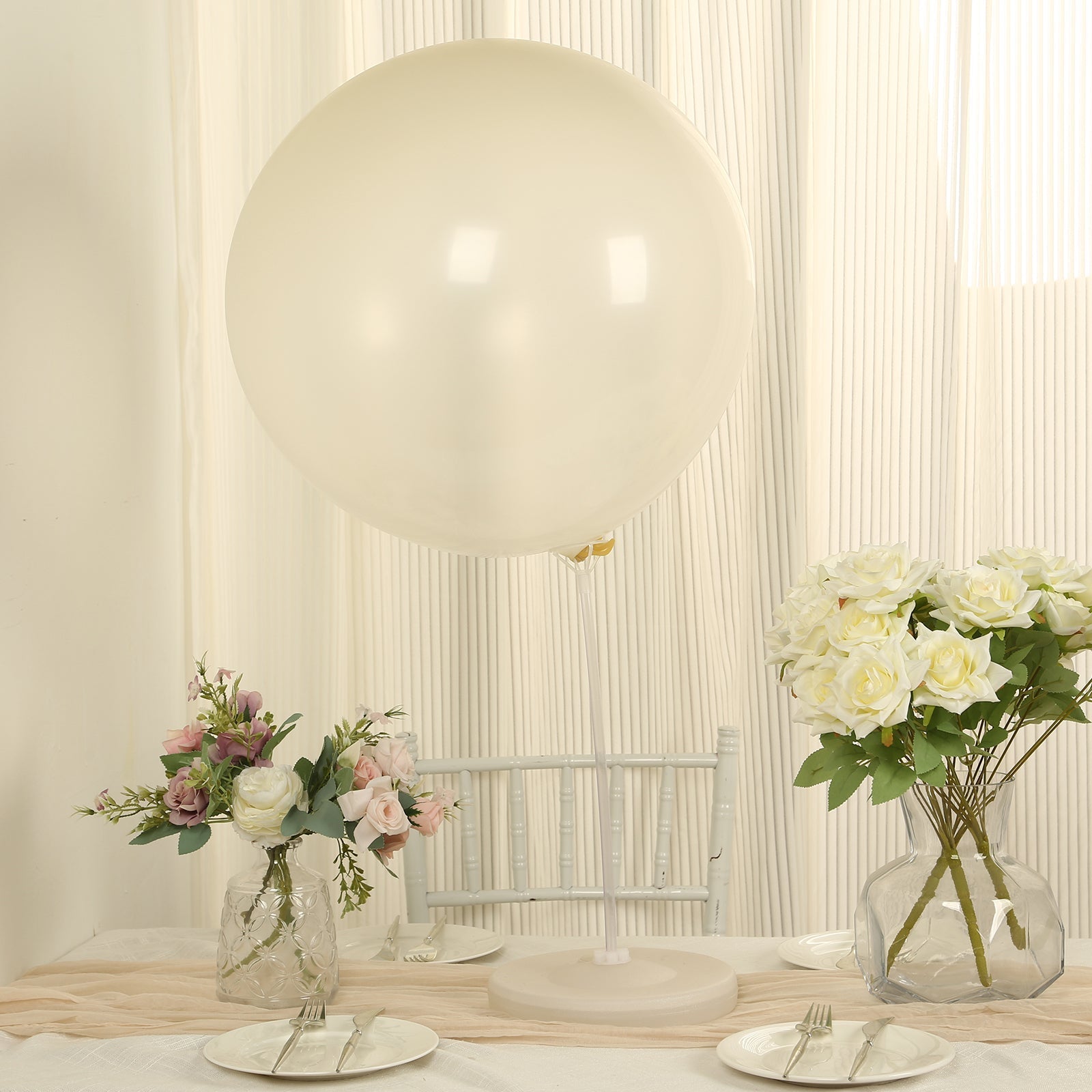 5 Pack Large Clear Biodegradable Balloons, 36" Thickened Extra Strong Eco-friendly Latex Helium Party Balloons