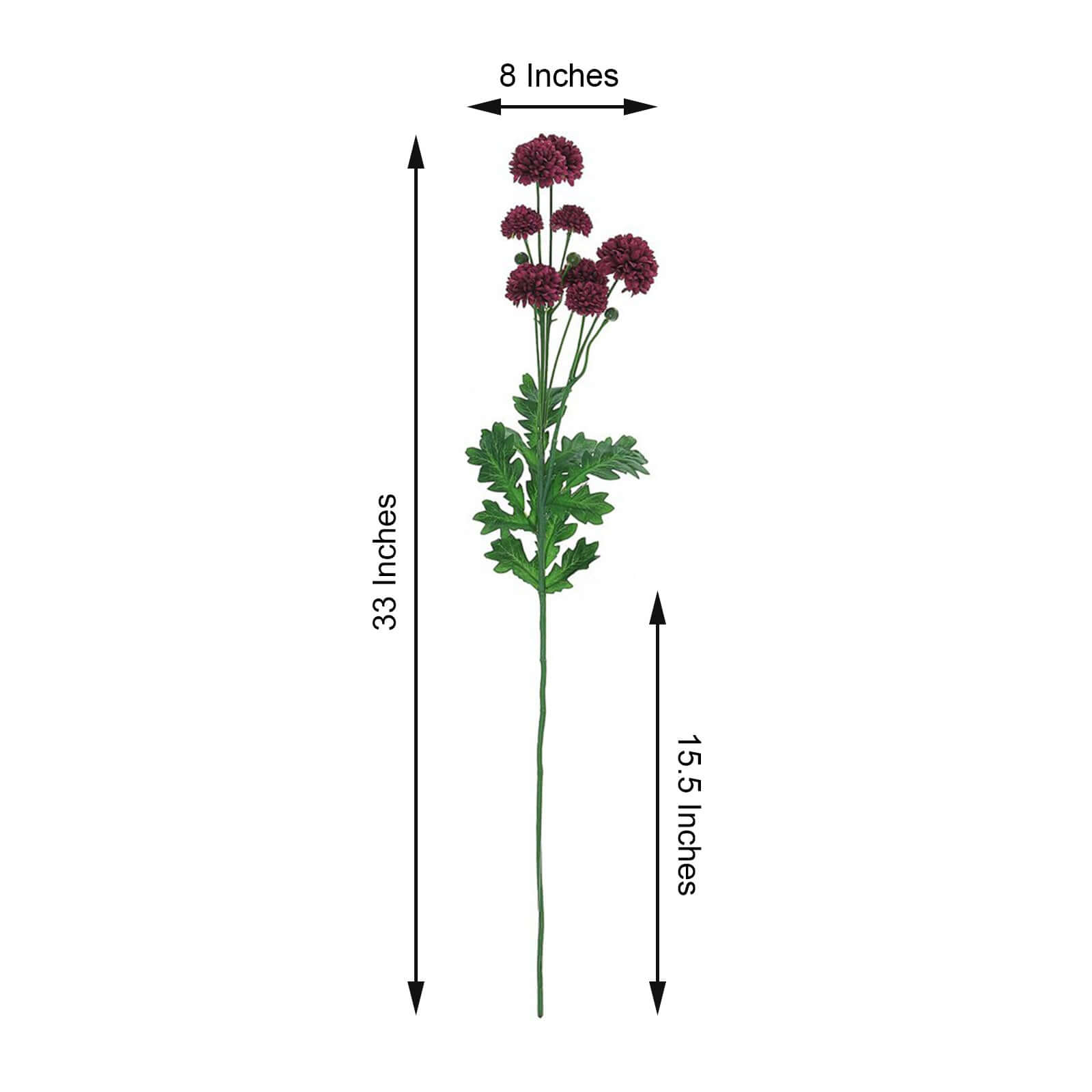 2 Bushes | 33" Burgundy Artificial Chrysanthemum Mum Flower Bouquets