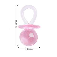 12 Pack Large Pink Decorative Baby Pacifiers, Baby Shower Favors