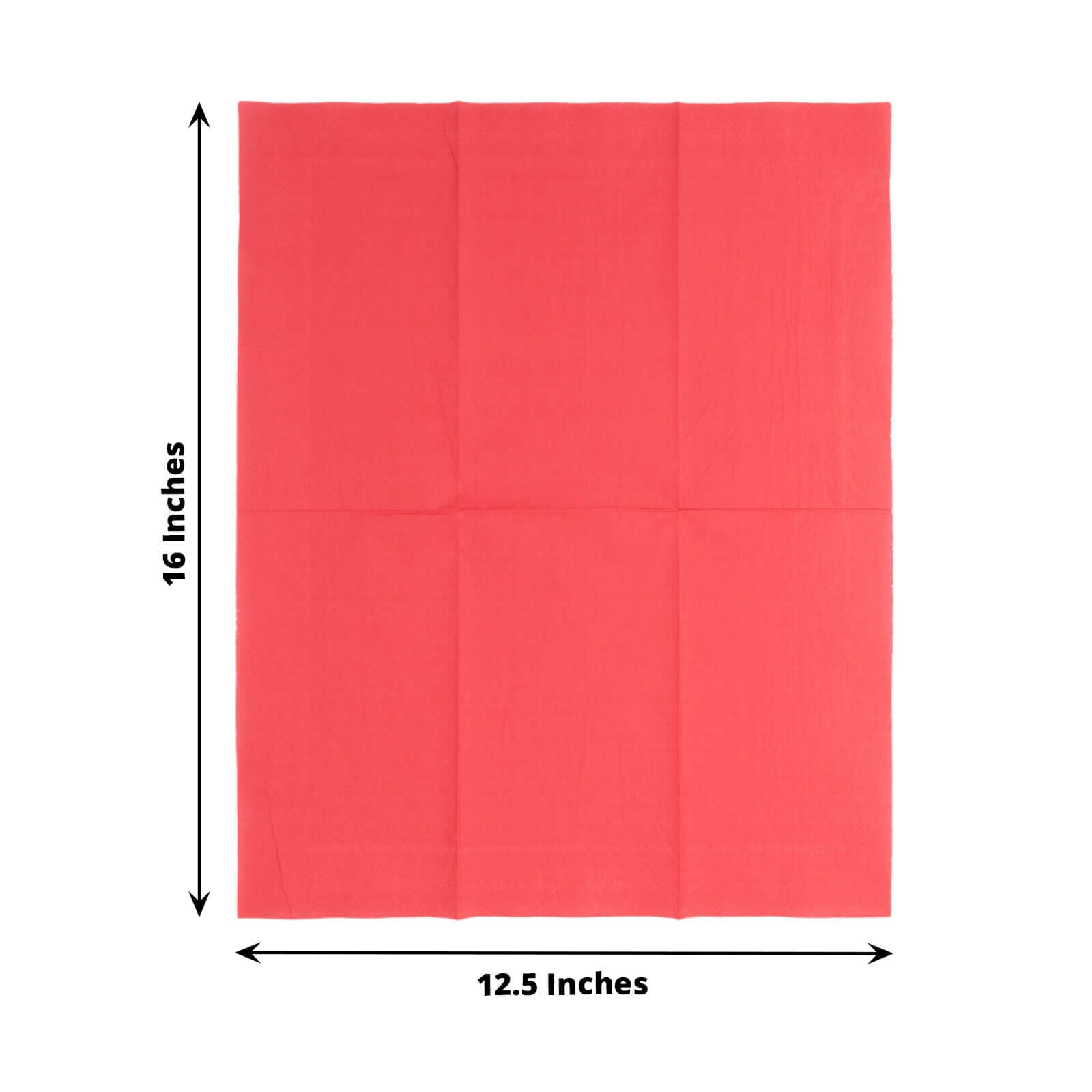 50-Pack Paper Napkins Soft Red - Disposable 2-Ply Cocktail and Beverage Napkins for Weddings