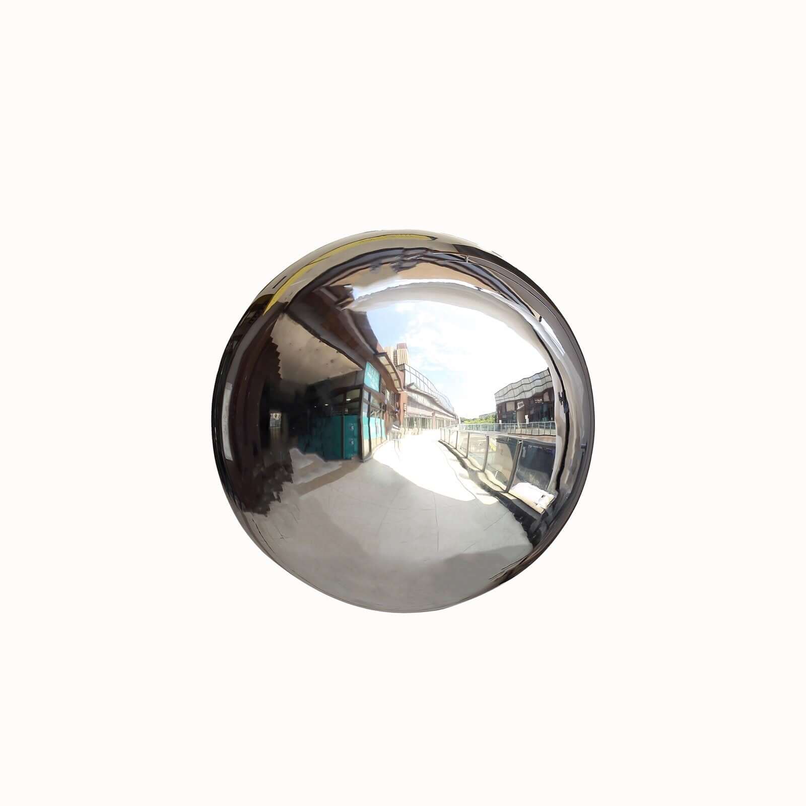 Gazing Globe Mirror Ball Reflective Hollow Stainless Steel Silver Sphere - Decorative Garden Display Ornament 22"