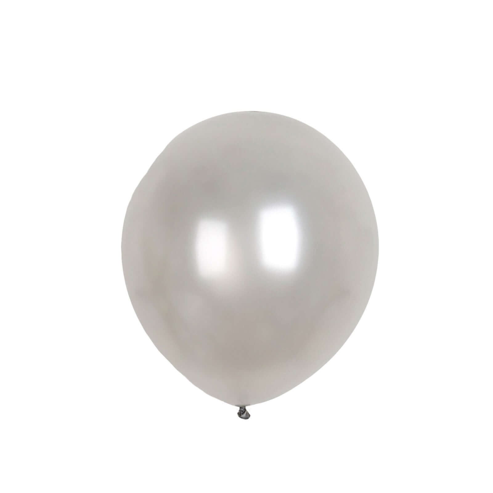 25 Pack 12" Shiny Pearl Silver Latex Helium, Air or Water Balloons