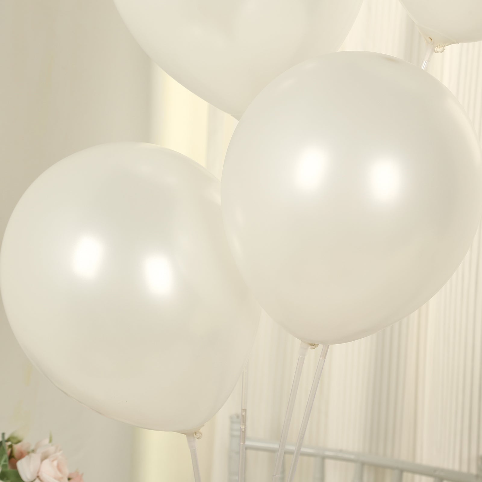 50 Pack White Biodegradable Balloons, 12" Thickened Extra Strong Eco-friendly Latex Helium Party Balloons