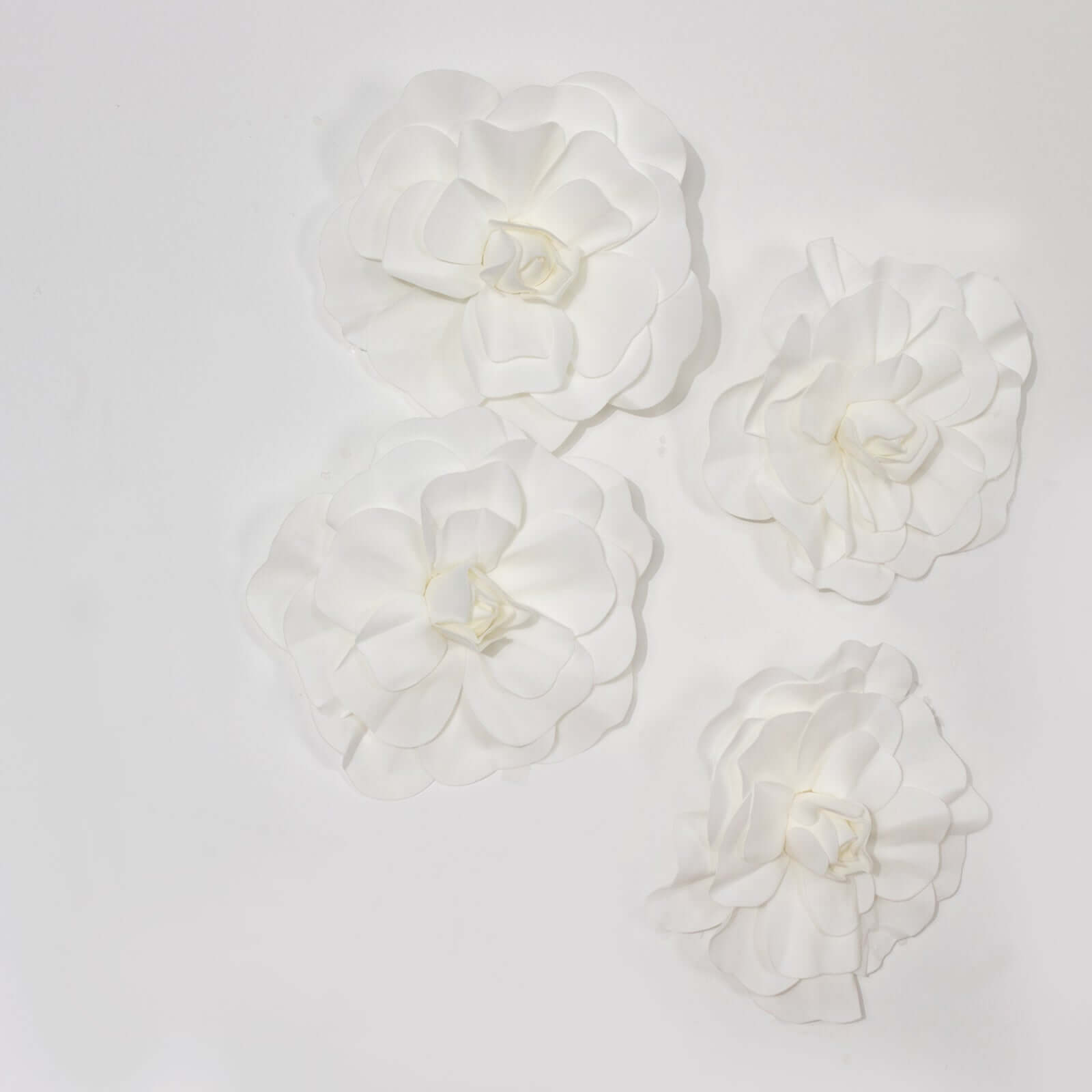 4 Pack 16" Large White Real Touch Artificial Foam DIY Craft Roses