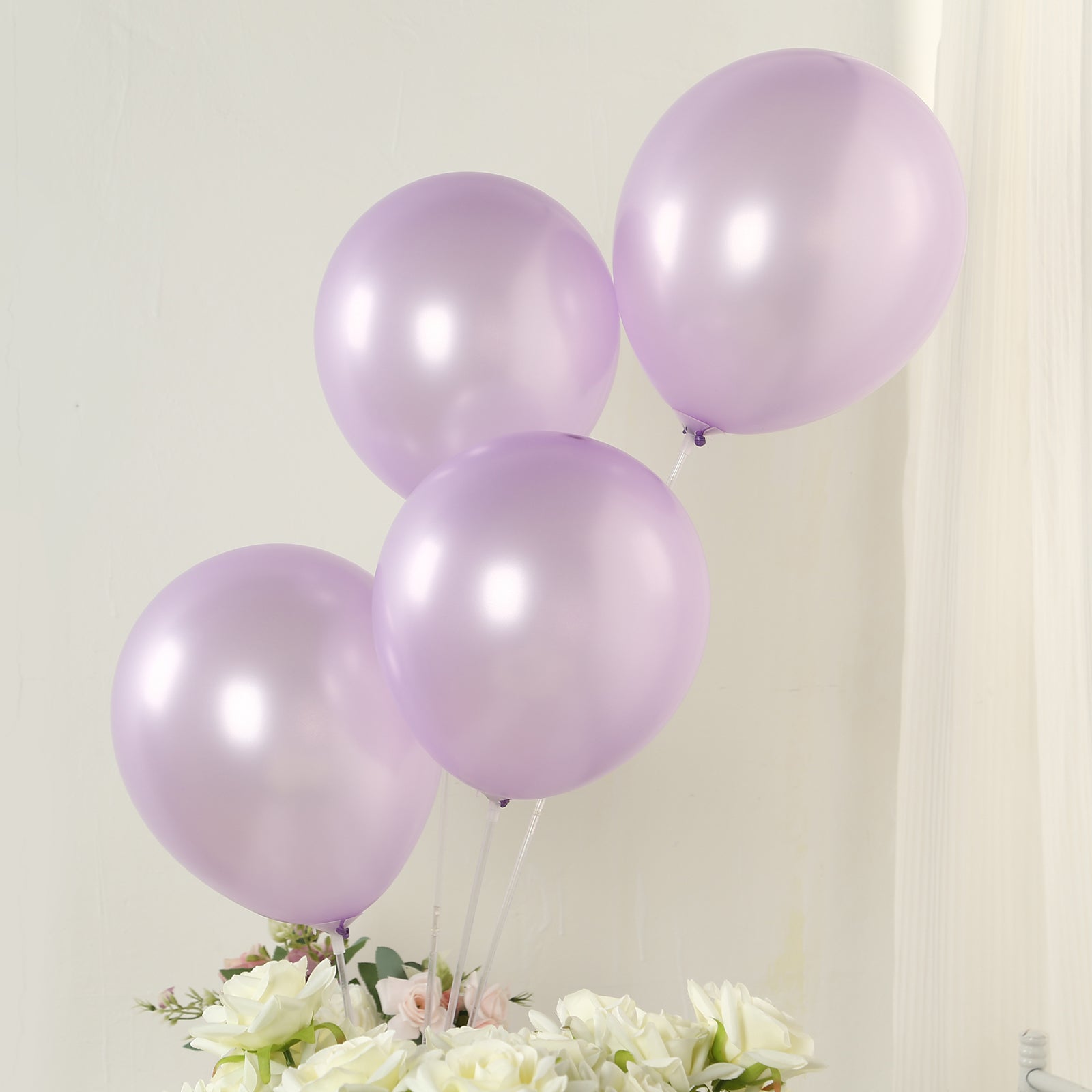 50 Pack Lavender Lilac Biodegradable Balloons, 12" Thickened Extra Strong Eco-friendly Latex Helium Party Balloons