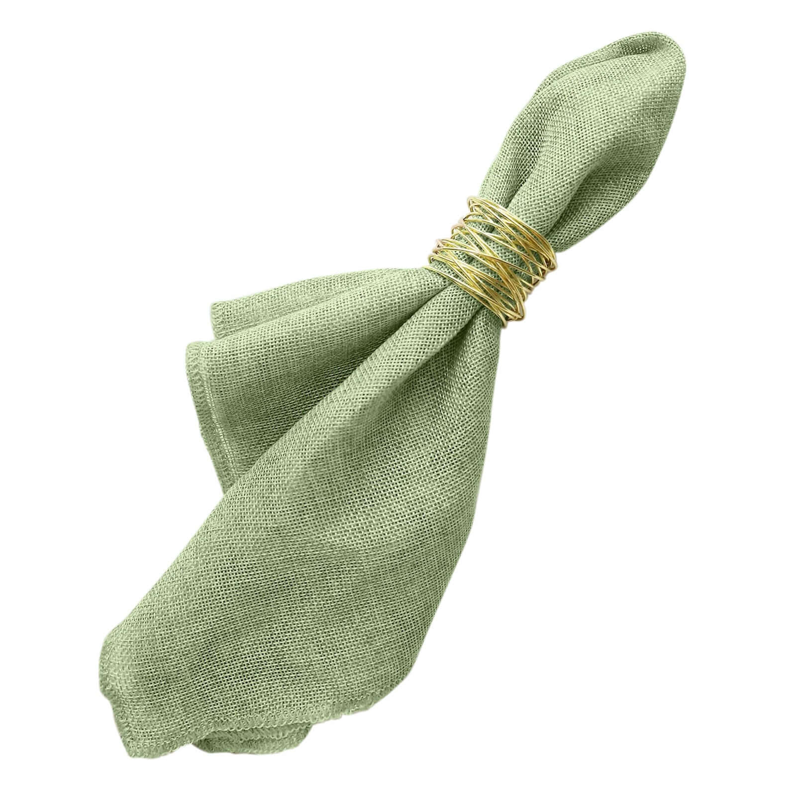 5 Pack Faux Jute 19"x19" Napkins Sage Green - Authentic Burlap Look Cloth Napkins